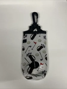 Marsupio golf neoprene portatile 3 palline cintura marsupio porta maglietta bianco e marrone - Foto 1 di 2