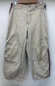 Pantaloni divisa baseball vintage anni 30 BRESLER grigio lana feltro righe laterali bottoni mosca - Foto 1 di 18