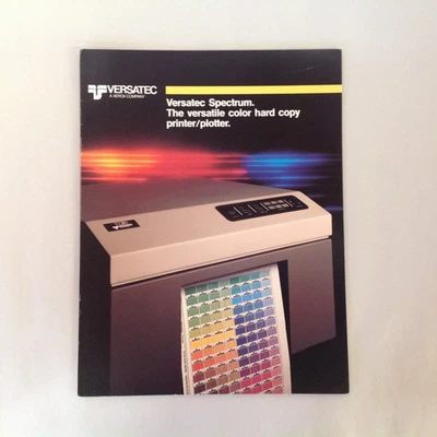 Vtg 1986 Versatec A Xerox Company Spectrum Color Hard Copy Printer Plotter Bklt - Image 1 of 4