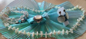 Summer Sun Sonne Set Perlmutt Kette Ring Ohrringe Armband weiß Silber 925 - Bild 1 von 19