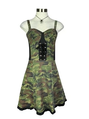 MINIVESTIDO TRIPP NYC PUNK ROCKER HOMBRE ARDIENTE GÓTICO STEAMPUNK CAMUFLAJE EJÉRCITO SS9643P Foto 1 de 4