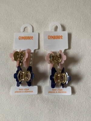 Новый с Ярлыками Gymboree лот из 2 комплект девочек волосы аксессуары когти набор из 2 персиковый/темно-синий когти - Изображение 1 из 4