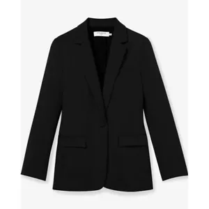 MM LaFleur Womens Plus Size 20 Black The Yiyan Classic Blazer in Wool Twill - Picture 1 of 11