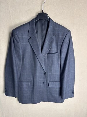 Abrigo deportivo Henry Grethel Design dos botones 44R azul negro rayas a cuadros Foto 1 de 4