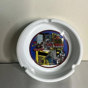 Vintage Las Vegas White Milk Glass Ashtray 4" Sands Circus Circus MGM Mirage - Picture 1 of 4