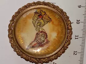 ANTICO TONO ORO "PAN AMERICAN EXPO 1901 BUFFALO NY" 1 1/2" 1 PUNTINO SUL RETRO ANDATO - Foto 1 di 3