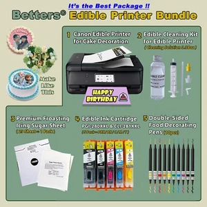 Edible Printer bundle- edible Ink & 25 Frosting Sheets & 10 food Pens &Clean Kit - Picture 1 of 7