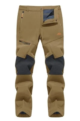 Men's Winter Ski Snow Pants Thermal Fleece Lining Waterproof Soft Shell Trousers - Image 1 of 4