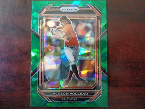 2023 Prizm Jackson Holliday #160 GREEN Cracked Ice ROOKIE CARD - Orioles - Bild 1 von 1
