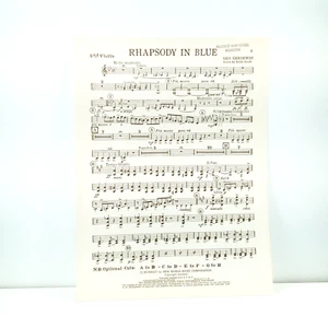 Rhapsody In Blue 2nd Violin Sheet Music Gershwin 1924 New World Music - Picture 1 of 2