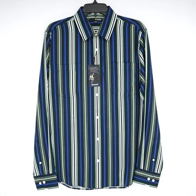 Camisa Murano Para Hombre L Corte Ajustado Azul Rojo Verde Blanco Rayas Volver al Espacio Nueva Con Etiquetas Foto 1 de 4