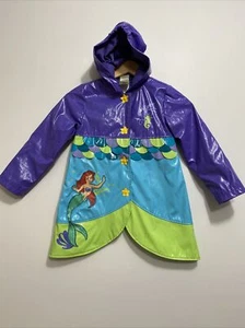 Disney Store Deluxe Ariel The Little Mermaid Hooded Rain Jacket Coat S 5/6 - Picture 1 of 9