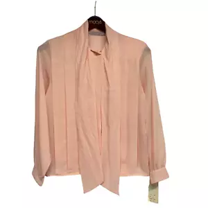 Vintage Laura &Jane Shirt Chiffon Pink Size 8 Women's Ladies Button Blouse - Picture 1 of 8