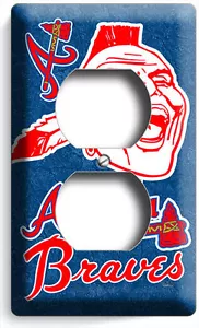 ATLANTA BRAVES MLB BASEBALL OUTLET WALL PLATE SPORT FAN GAME ROOM MAN CAVE DECOR - Picture 1 of 1