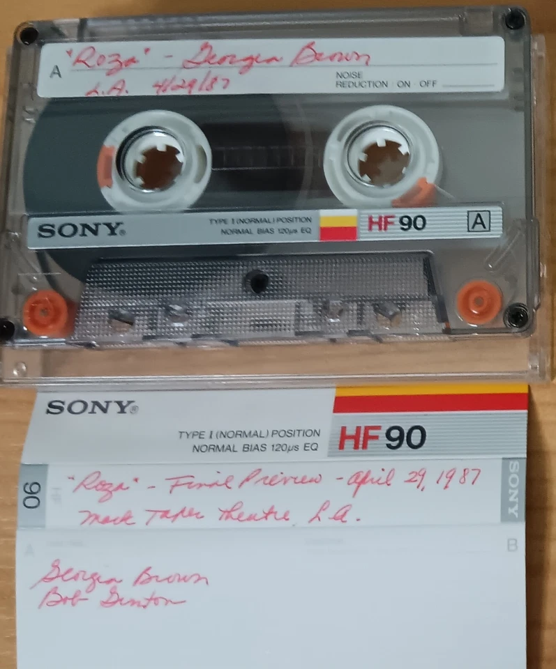 used SONY HF90 blank cassette (label Roza opening night, Mark Taper Forum 1987) - Image 1 of 1