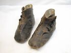 Antique Pair Victorian Leather Baby Boot Shoes Button Up Booties Ornate