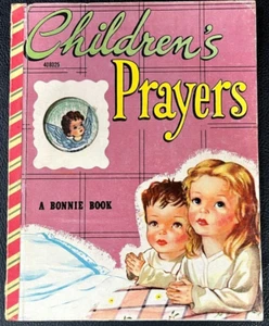 CHILDREN'S PRAYERS ~ w/ Medallion ~ vintage Bonnie Book ~ many children's books! - Imagen 1 de 5