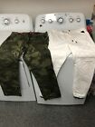 Lot Of 2 Men's Chinos - Camo (Jordan Craig) & White (Bravery For All), Size 34