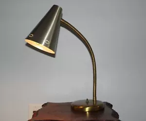 Lampada da scrivania regolabile collo d'oca vintage anni 50 metà secolo retrò cono lampada studente - Foto 1 di 12