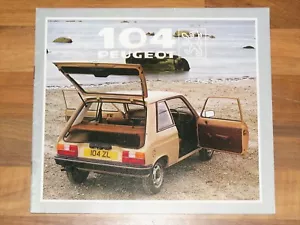 1981-82 PEUGEOT 104 3 Door Sales Brochure - ZS ZR ZL - Very Good Condition - Picture 1 of 9