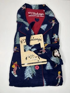 NWT PJ Salvage WARM Red/Blue COZY WINTER Ski Flannel Pajama/Lounge Set XS CUTE - Picture 1 of 4