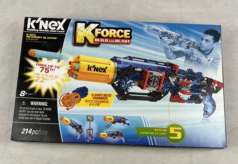 K'NEX K Force K-25x Rotoshot Build and Blast Blaster 214 Pieces New Sealed 2016 - Image 1 of 4