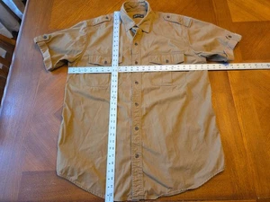 Camisa Orvis Bush Hombre Grande 100% Lino Marrón Utilidad Botón Manga Corta - Imagen 1 de 7