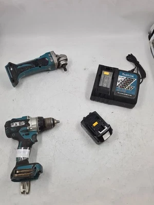 Lot of 4 Makita Cordless Tools - Drill, Grinder, Battery, Working - Image 1 of 4