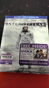 Interstellar w/ Slipcover Blu-ray/DVD/Digital HD IMAX 70mm Film Cell NEW SEALED - Imagen 1 de 4