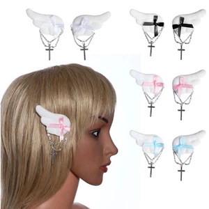 Accesorio para el cabello de boda para mujeres niñas pinza para el cabello cómodo estilo ala oscura suave - Imagen 1 de 27