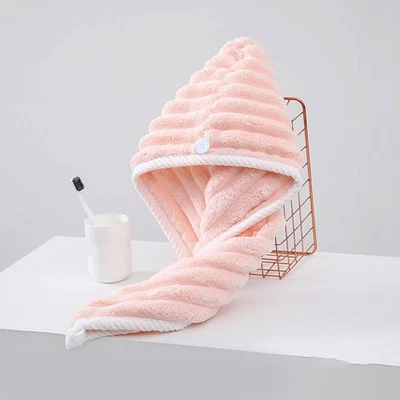 Rapid Fast Drying Hair Absorbent Towel Turban Wrap Soft Shower Bath Cap Hat - Image 1 of 4