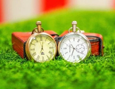 Lote de 2 relógios elgin vintage bolso colecionável antigo relógio de bolso de latão PRESENTE - Imagem 1 de 4