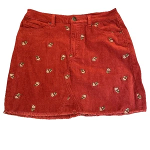Coco + Jaimeson Mini Falda Bordada Pana Talla 26 Boho Vaquera Costera - Imagen 1 de 9