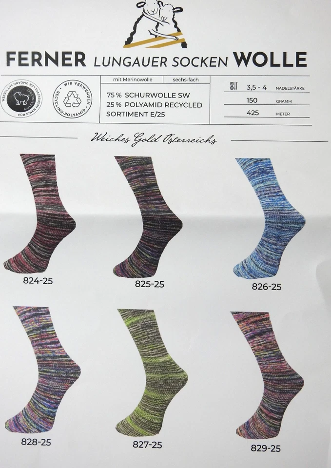 (98,33€/kg) *Lungauer Sockenwolle 6 fach* superweiche Ferner Wolle, 150g Knäul🥰