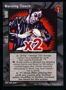 Lot of 2 cards: Burning Touch [BL set] - VTES card - Picture 1 of 3