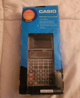 Casio Portable Printing Calculator HR-8TM Plus Printer Large Display Adapter New - Image 1 of 4