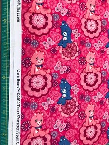 2010 Care Bears 35” X 44” 100% cotton  fabric #742 - Picture 1 of 1