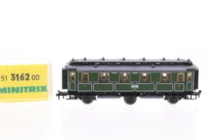 N Minitrix 3162 K.Bay.Sts.B. Carrozza treno rapido 1/2 Classe carrozza passeggeri + scatola originale/N42 - Foto 1 di 2