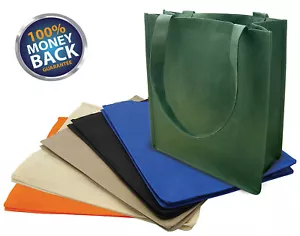 3 CONFEZIONI Sacchetti Riciclati Riutilizzabili Eco Friendly Shopping Tote Bags 13x15x6 Gusset - Foto 1 di 29