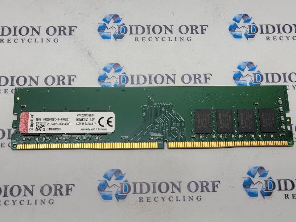 Kingston 8gb DDR4 Desktop RAM 2666 MHz  KVR26N19S8/8, SKU 14024 - Image 1 of 1