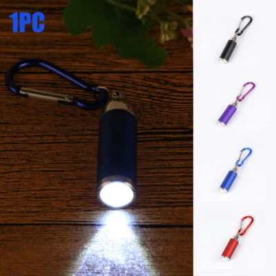 Mini LED Torch Flashlight Camping small Compact portable Key ring carabiner-1PC - Image 1 of 4