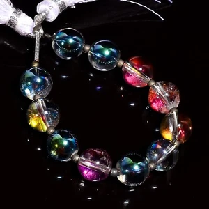 Piedras preciosas de cuarzo arco iris natural forma redonda cuentas lisas 8X8 mm hilo 4" E-633 - Imagen 1 de 1