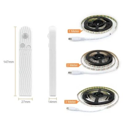 LED USB wireless PIR Motion Sensor Bed Closet Night light 5V 2835 AAA Battery - Image 1 of 4