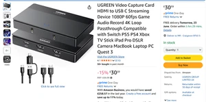 UGREEN HDMI Video Capture Card 4K60Hz HDMI to USB/Type-C Video Grabber Box - Afbeelding 1 van 5