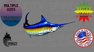 Stripped Marlin Beautiful FISH Vinyl Decal Vinyl Sticker Large Multiple Sizes - Picture 1 of 10
