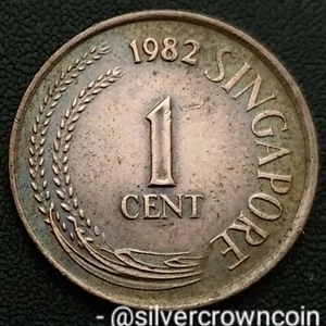 Singapore 1 Cent 1982. KM#1a. Apartment Building. Singapura coin. - Picture 1 of 7