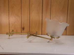 ANTIQUE BRASS GAS LIGHT SWIVEL WALL SCONCE FIXTURE COMPLETE TESTED - Picture 1 of 11