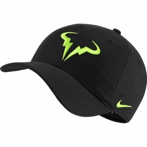 ¡NUEVO! Gorra/sombrero de tenis NIKE Rafa Nadal Bull HERITAGE86 para hombre-negro/voltio, 850666-013 - Imagen 1 de 2