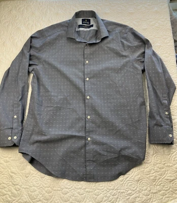 Supercamisa masculina Stafford Travel Performance 16-16.5 32-33 L bolso bolinhas - Imagem 1 de 4