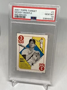 2007 MICKEY MANTLE TOPPS TARGET #1 RED BACKS PSA 10 GEM MINT  NY - Picture 1 of 5